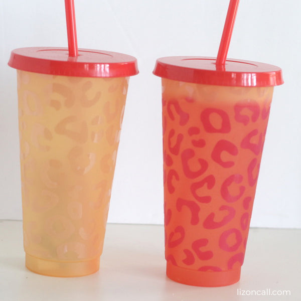Animal Print Reusable Color Changing Cold Cup