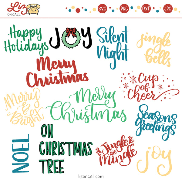 Christmas Word Art SVG Files
