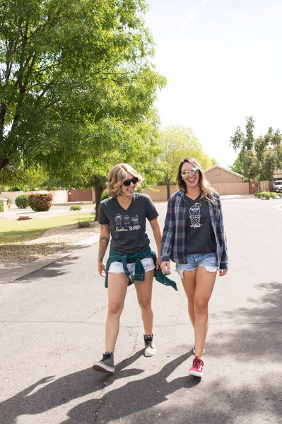 Lookin Sharp handlettered and drawn cactus t-shirts available for purchase Liz on Call shop