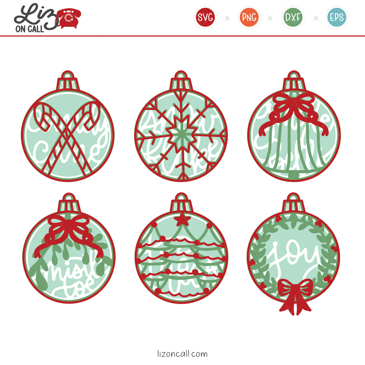 Christmas Ornament Svg Files Liz On Call Designs