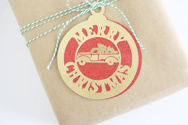 Christmas gift tag svg cut files available at lizoncall.com