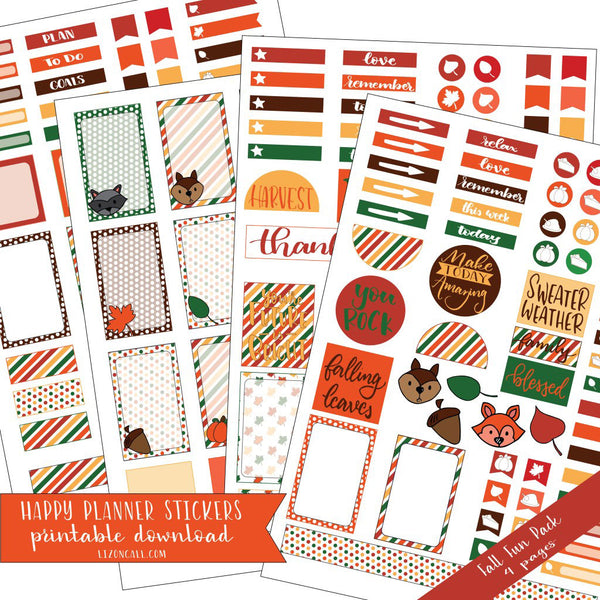 Happy Planner Stickers - Fall & Thanksgiving