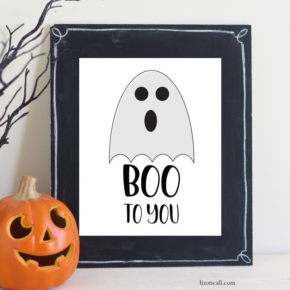 hand lettered boo to you print available at lizoncall.com shop