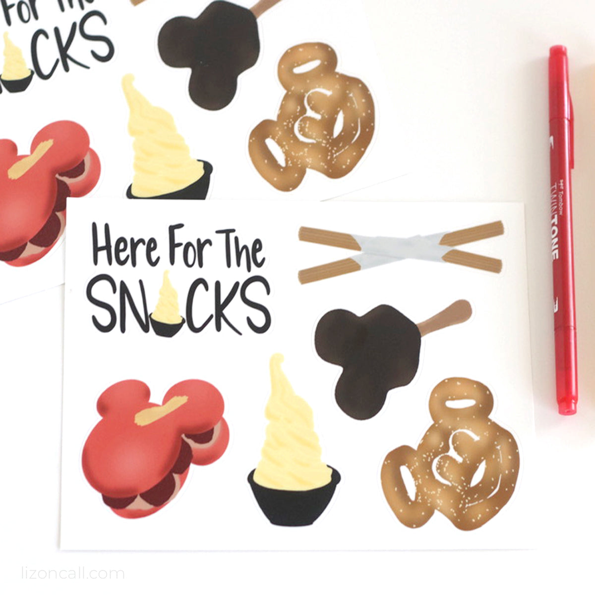 Disney Snacks Sticker Sheet