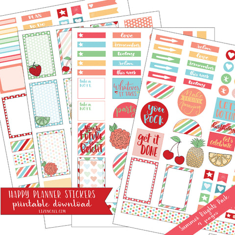 Happy Planner Stickers - Summer Brights Pack