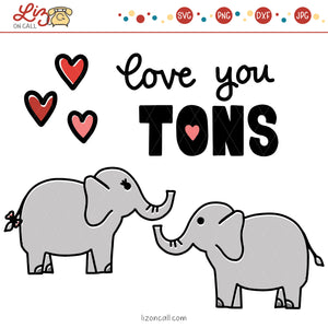 Elephant Valentine's Day SVG Files
