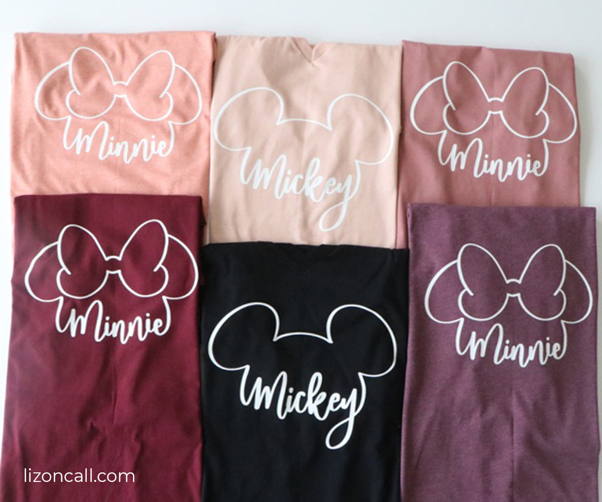Mickey & Minnie Lettered T-Shirt