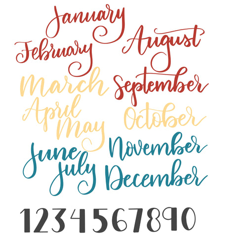 Monthly Calendar SVG Cut files available at lizoncall.com