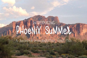 Phoenix Summer font trio. A hand written, relaxed, san serif font featuring 3 different weights. Available at lizoncall.com