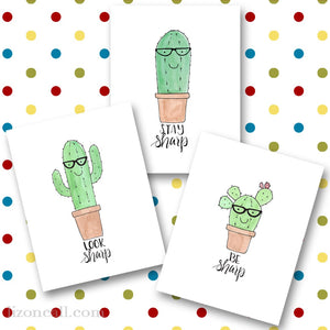 A fun set of 3 succulent printables - hand lettered and watercolored available at lizoncall.com