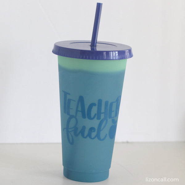 Teacher Fuel Reusable Color Changing Cold Cup